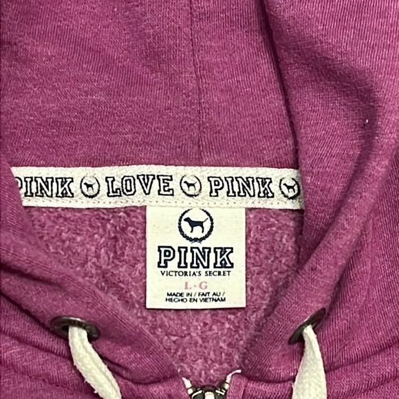 PINK by Victoria’s Secret Pinkish/Purple Vintage Full-Zip Hoodie, Size L, GUC 💜 - Picture 4 of 8